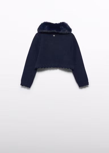 Abel & Lula - Cardigan Tricot Colletto Pelliccia