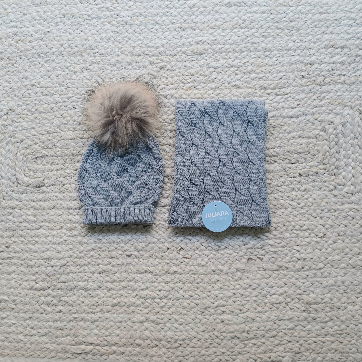 JULIANA - Set cappello e sciarpa pon pon