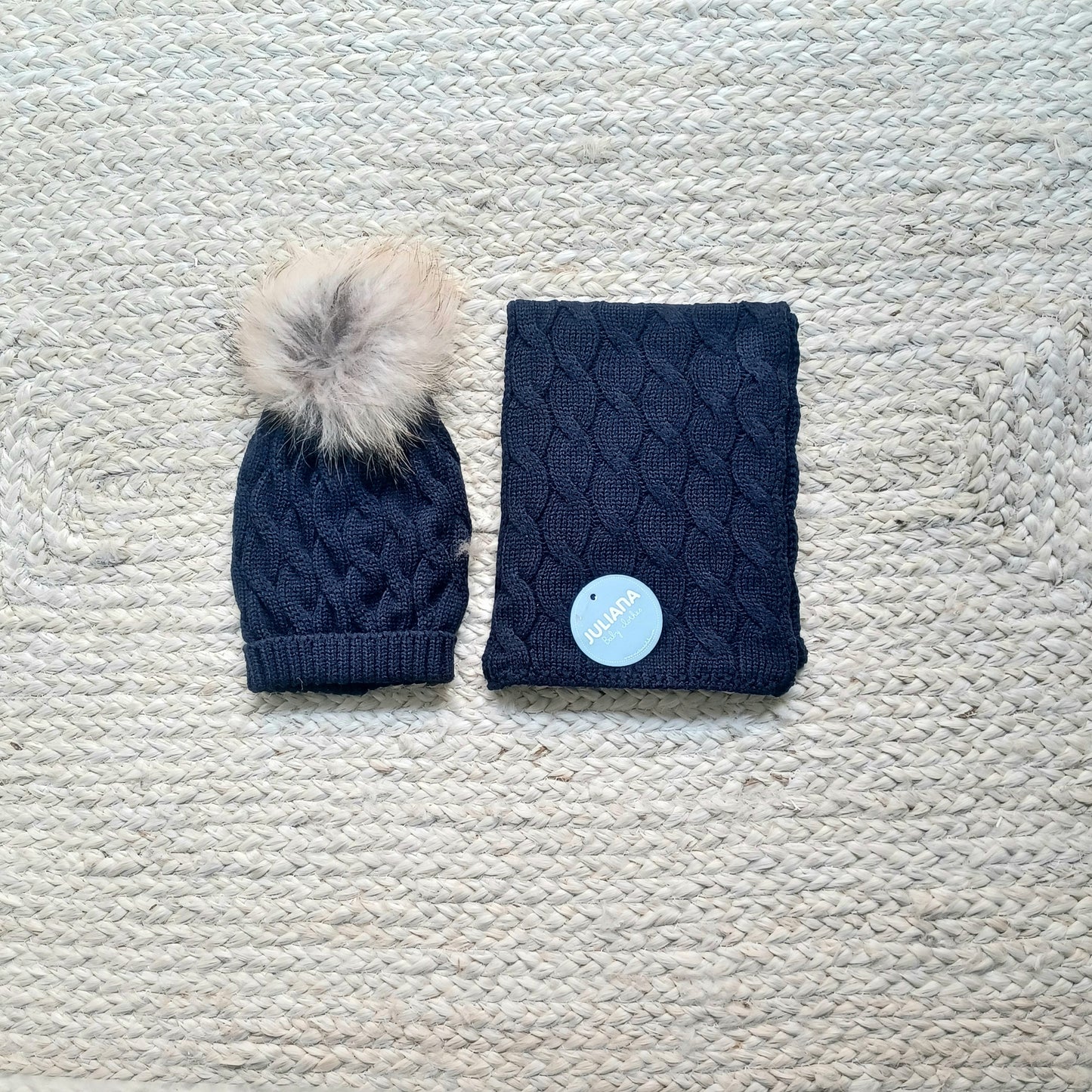 JULIANA - Set cappello e sciarpa pon pon