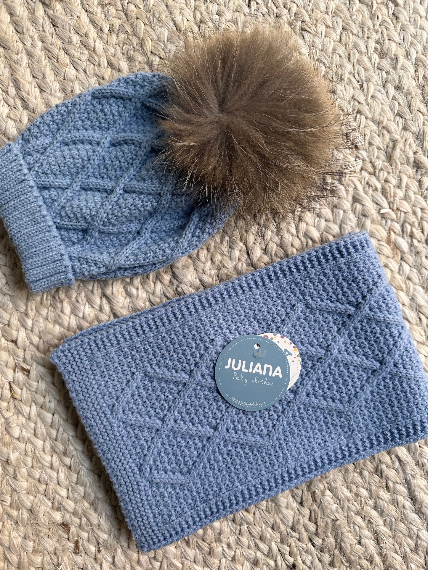 JULIANA - Set cappello e sciarpa pon pon