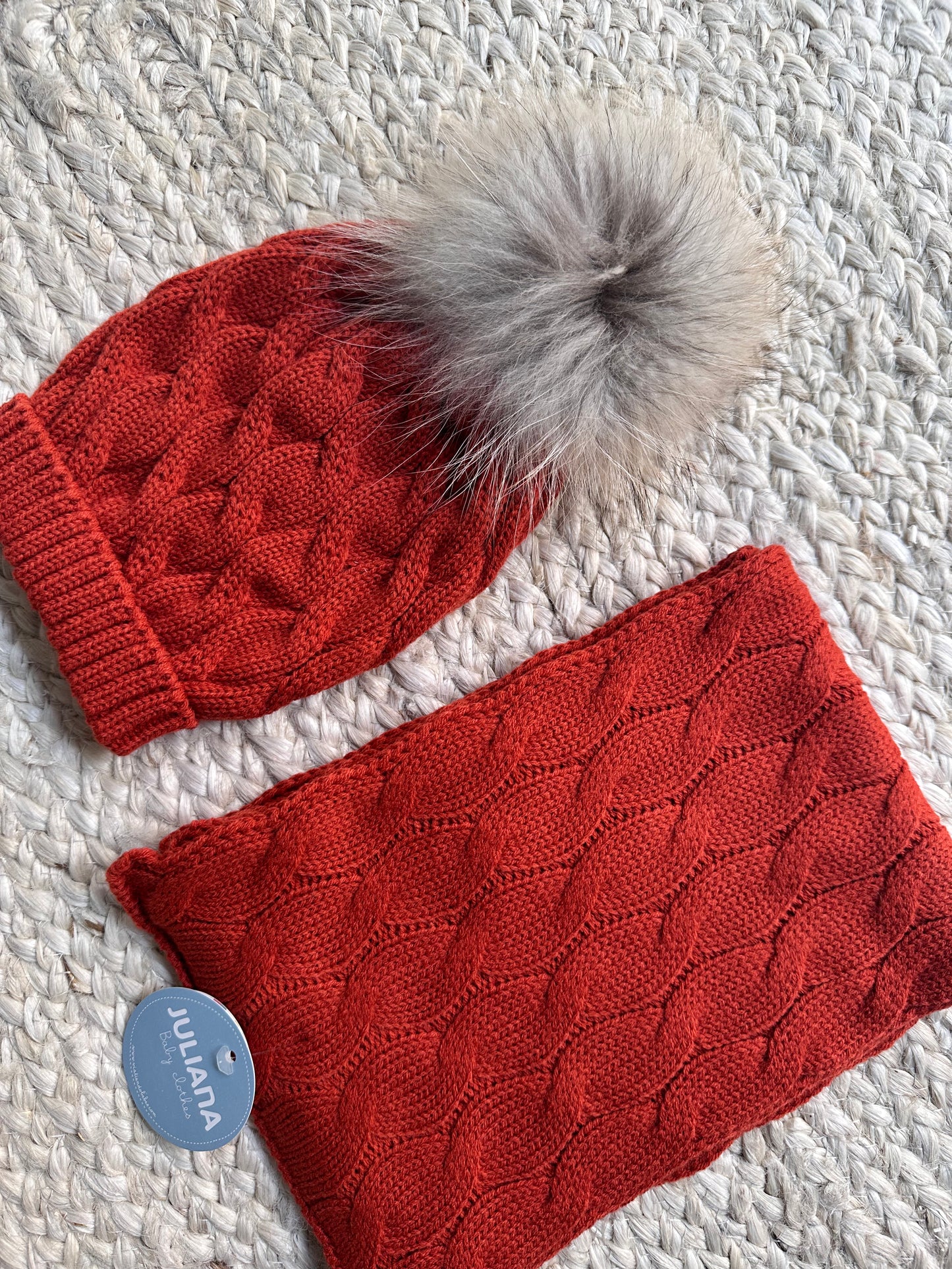 JULIANA - Set cappello e sciarpa pon pon