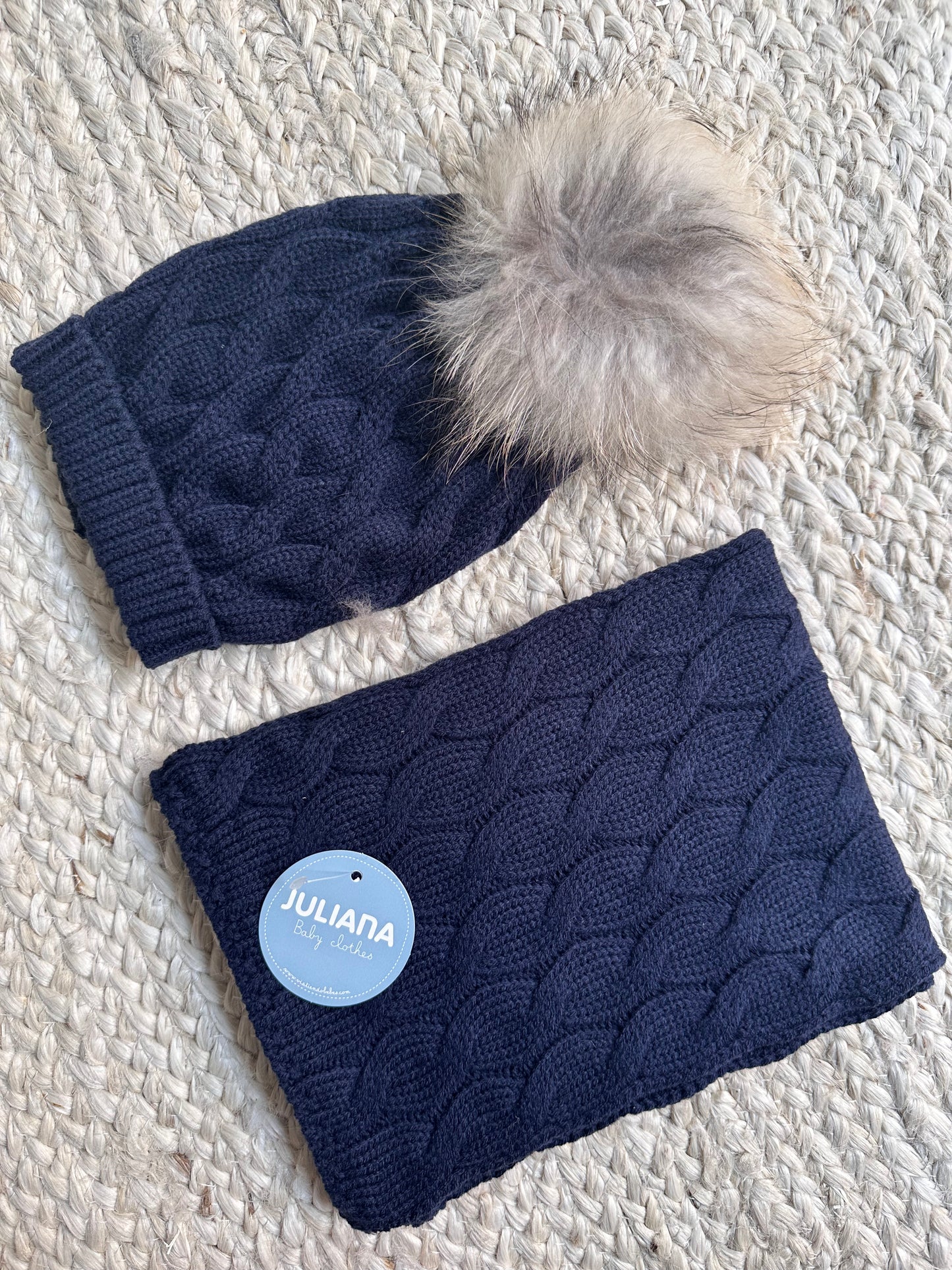 JULIANA - Set cappello e sciarpa pon pon