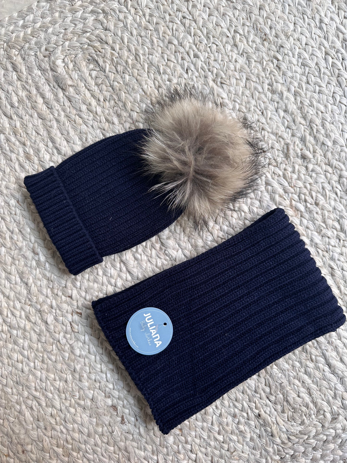 JULIANA - Set cappello e sciarpa pon pon