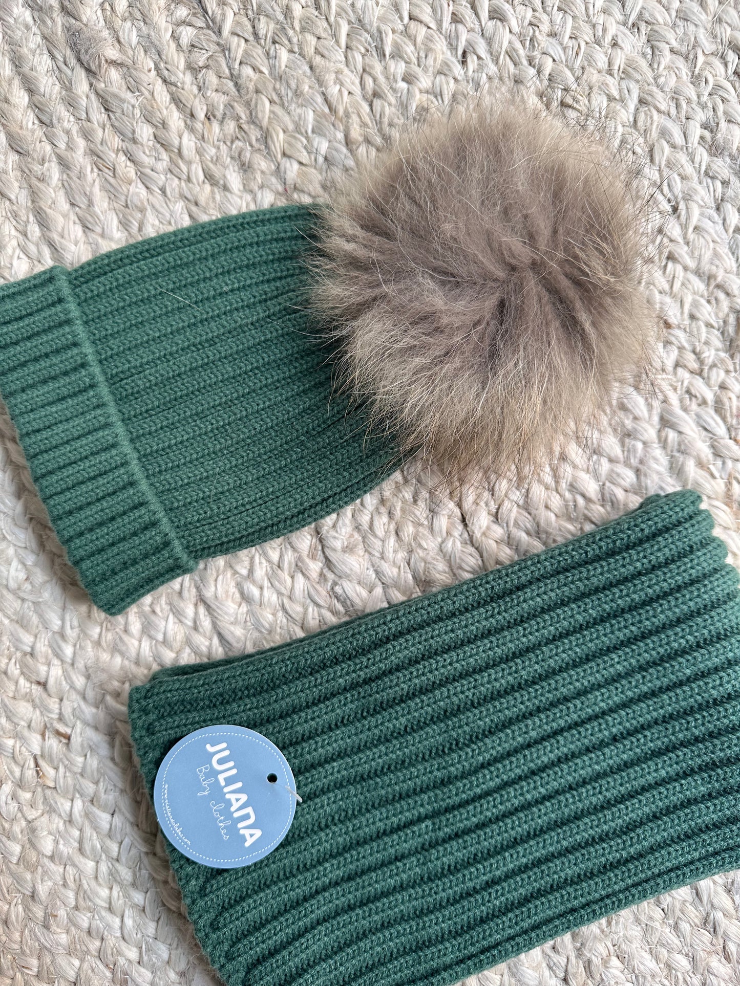 JULIANA - Set cappello e sciarpa pon pon