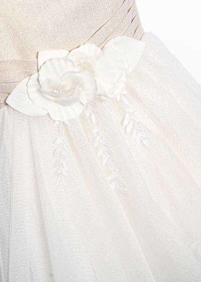 Abel & lula - Vestito lurex con fiore e fiocco dietroo