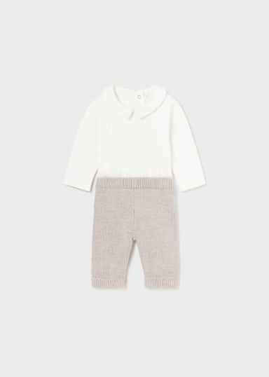 mayoral - Completo cardigan,body e pantalone in maglia