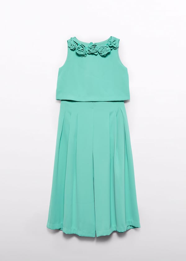 Abel & lula - Completo con top rose collo e pantalone lungo crepe