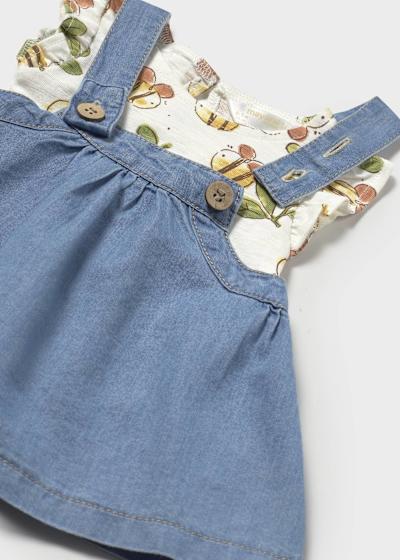 mayoral - Vestito salopette con t-shirt