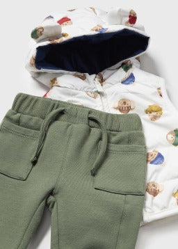 mayoral - Completo con gilet,felpa e pantalone caldo cotone