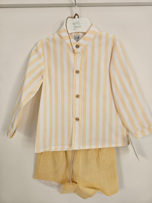 Marta y Paula - Completo camicia a righe con bermuda