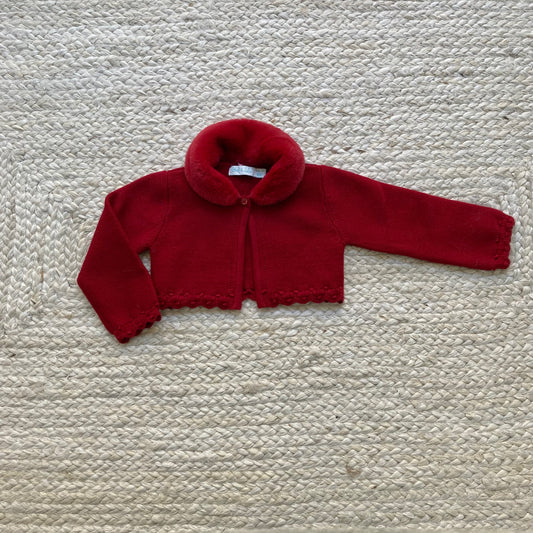 Abel & Lula - Cardigan Tricot Colletto Pelliccia